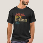 T-shirt 40Th Birthday Gift Funny Vintage Legend Since Dece<br><div class="desc">40th Birthday Gift Funny Vintage Legend Since December 1981</div>