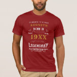 T-shirt 40th Birthday Vintage Red Gold Ajouter un nom Anné<br><div class="desc">Pour ceux qui fêtent leur 40e anniversaire, nous avons le T-shirt idéal fête d'anniversaire avec une sensation vintage. L'arrière - plan rouge avec un design typographique vintage blanc et or est simple et élégant avec une touche rétro. Customisez facilement le texte de ce cadeau d'anniversaire en utilisant le modèle fourni....</div>