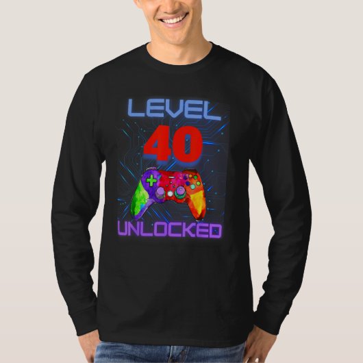 T-shirt 40th Forty Bday Gamer Game Controller Son Teens Bo (Devant)