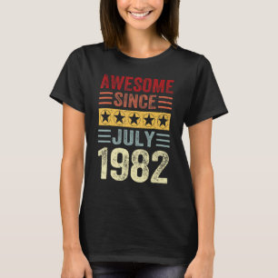 T-shirt 41 Anniversaire Awesome Depuis Juillet 1982 41ème