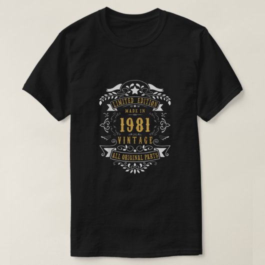 T-shirt 41 Ans 41e Anniversaire Fabriqué Né en 1981 Hommes (Design devant)