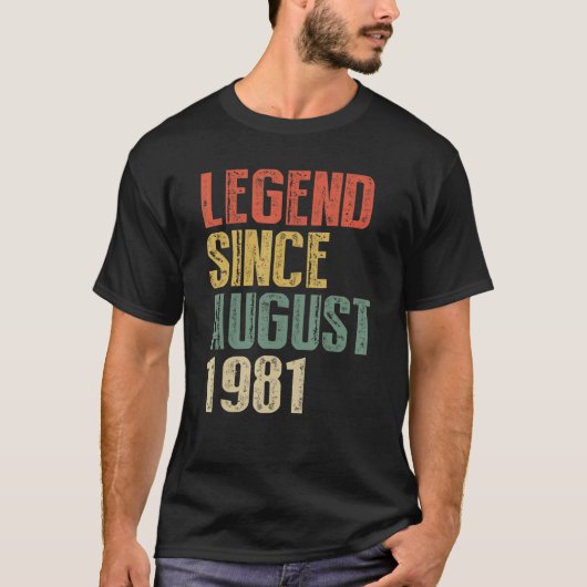 T-shirt 41 ans de légende depuis août 1981e anniversaire (Devant)