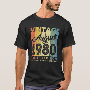 T-shirt 41Décoration Anniversaire Août 1980 Hommes Femmes