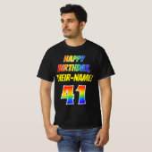 T-shirt 41e anniversaire — Bold, Fun, Rainbow 41, Nom pers (Devant entier)