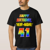 T-shirt 41e anniversaire — Bold, Fun, Rainbow 41, Nom pers (Devant)