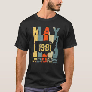 T-shirt 41e Anniversaire Mai 1981 41 Ans D'Être Impression