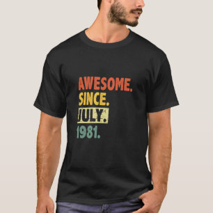 T-shirt 41e Anniversaire Rétro 41 Ans Awesome depuis Juil
