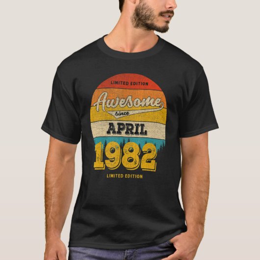 T-shirt 41st Birthday En avril 2023 Awesome Since 1982 (Devant)