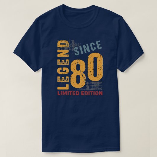 T-shirt 42 ans Vintage 1980 42e anniversaire (Design devant)