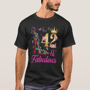 T-shirt 42 & Fabuleux 42 Ans 42ème Anniversaire Papillons 