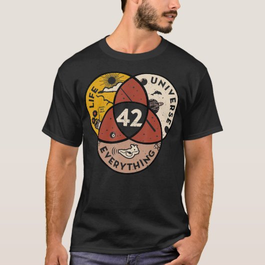 T-shirt 42 réponse à l'univers de vie et tout  (Devant)