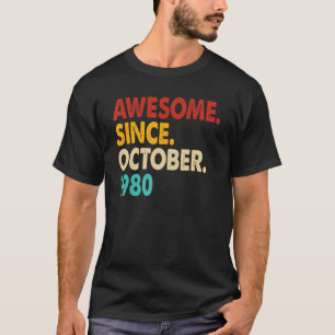 T-shirt 42 Years Old Awesome Since October 1980 42 nd Birt