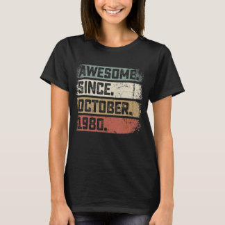 T-shirt 42 Years Old Awesome Since October 1980 42 nd Birt