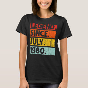 T-shirt 42e anniversaire Légende depuis juillet 1980 42 an