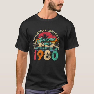 T-shirt 42E Anniversaire Vintage 1980 Hommes Rétro De 42 A