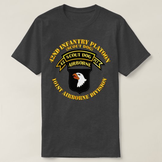 T-shirt 42e Peloton d'infanterie Chien de chasse Vietnam (Design devant)