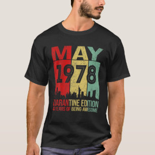 T-shirt 43 Ans 43E Anniversaire Hommes Femmes Mai 1978 Qua