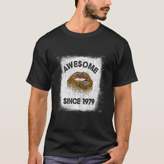 T-shirt 43 Ans Anniversaire Awesome Depuis 1979 Leopard L (Devant)