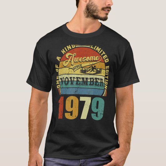 T-shirt 43 Ans Funny Awesome Depuis Novembre 1979 43r (Devant)