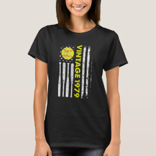 T-shirt 43 ans Vintage 1979 Drapeau américain 43e annivers
