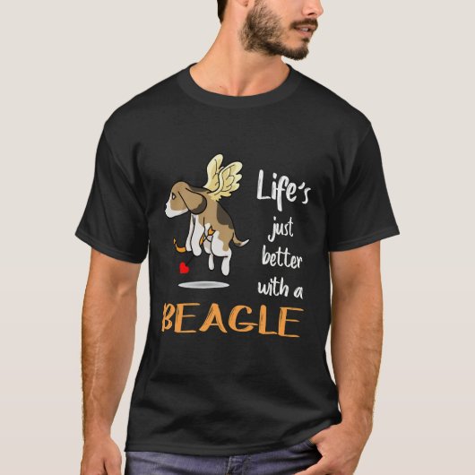 T-shirt 43 Vie Juste Mieux Avec Un Beagle (Devant)
