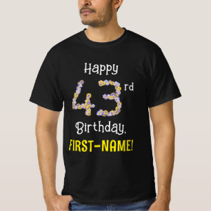 T-shirt 43e anniversaire : Fleurs florales Numéro "43" + N