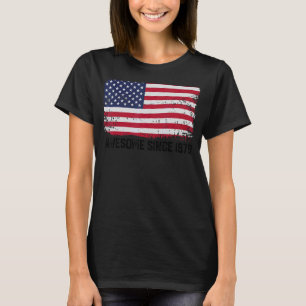 T-shirt 43e anniversaire Vintage Usa Drapeau stupéfiant de