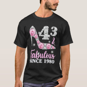 T-shirt 43E Chemises Anniversaires Pour Femmes, 43 Et Fabu
