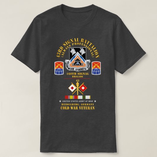T-shirt 43e Signal Bn 160e Brigade des Signaux Heidelberg  (Design devant)