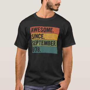 T-shirt 44 Ans Awesome Depuis Septembre 1978 44th Bi