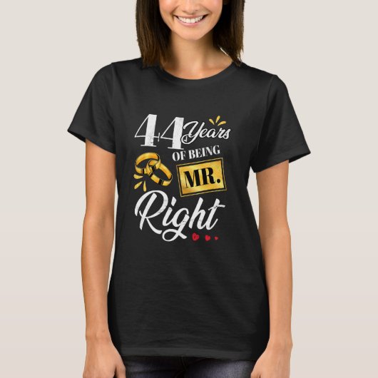 T-shirt 44 Ans D'Être M. Right Funny Couple Mariage A (Devant)