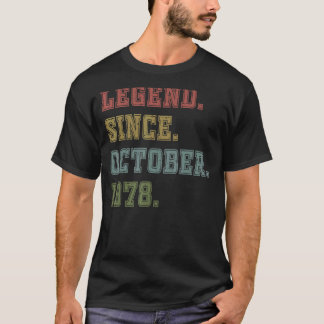 T-shirt 44 Years Old Legend Since October 1978