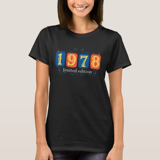 T-shirt 44e anniversaire Dames Mens 44 ans 1978 Don 7 (Devant)