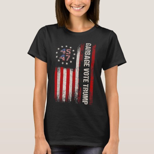 T-shirt 45 47 Élection Trump 2024 Drapeau américain Garbyg (Devant)