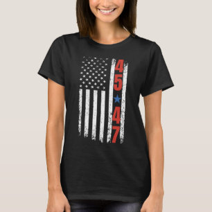 T-shirt 45 47 Trump Président Trump Drapeau Vintage améric