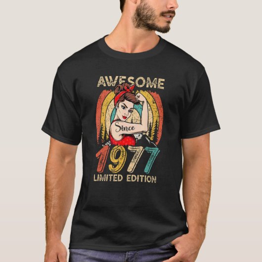 T-shirt 45 Anniversaire Pour Femmes 1977 (Devant)