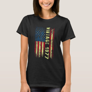 T-shirt 45 ans Vintage 1977 Drapeau américain 45e annivers