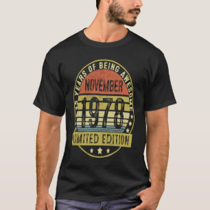 T-shirt 45 ans Vintage novembre 1978 45e anniversaire