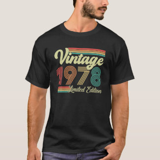 T-shirt 45 Years Old Vintage 1978 Born In 1978 45th