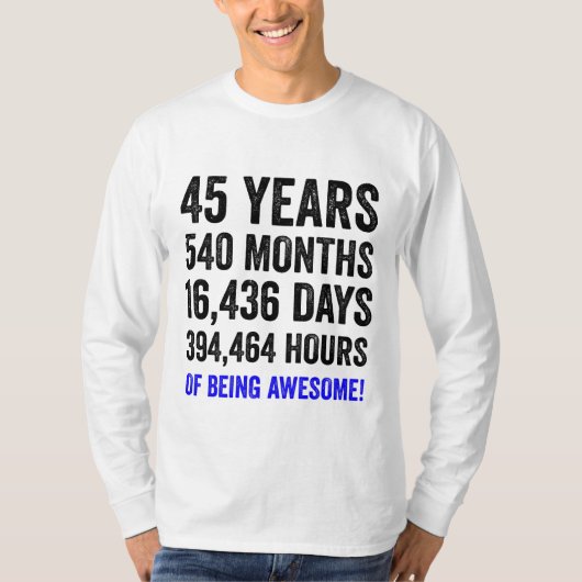 T-shirt 45e anniversaire // Compte à rebours pour les homm (Devant)
