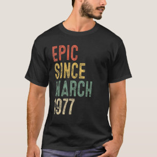 T-shirt 45e anniversaire Epic depuis mars 1977 45 ans