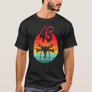 T-shirt 45e Anniversaire I Télécommande Rétro Drones Avec 