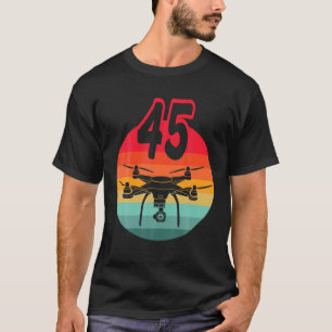 T-shirt 45E Anniversaire I Télécommande Rétro Drones Avec 