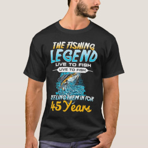T-shirt 45e anniversaire La légende de la pêche 45 ans pêc