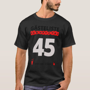 T-shirt 45e Anniversaire Liste d'invités Signature Livre d