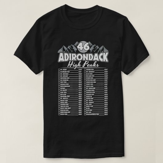 T-shirt 46 Adirondack Mountain Escalade Checklist Premium  (Design devant)
