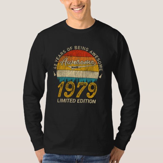 T-shirt 46 Ans 1979 Retro Awesome 46e anniversaire Cadeau (Devant)