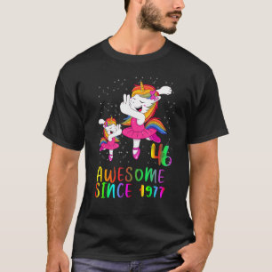 T-shirt 46 Ans Anniversaire Unicorn Ballet stupéfiant depu
