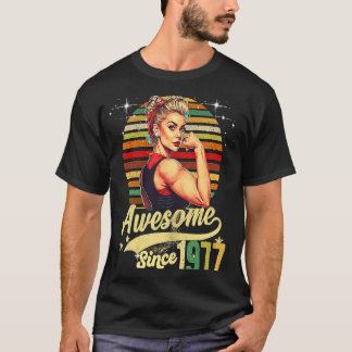 T-shirt 46 ans Awesome depuis 1977 46e anniversaire