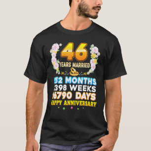 T-shirt 46 ans marié heureux 46e anniversaire de Mariage C